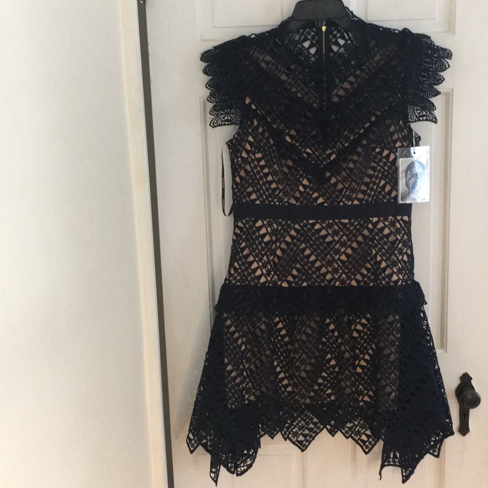 Self-Portrait Black Lace Midi Dress